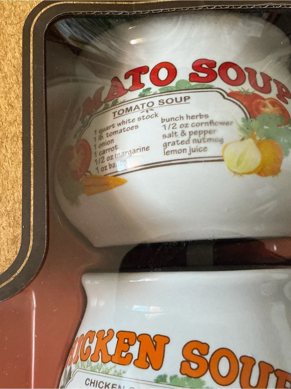 new Caraway naturals soup recipe 4-bowl gift set Tomato/Potato/chicken/Veggie